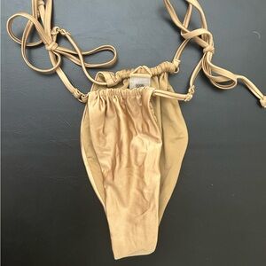 Good American Metallic Gold Bikini Top